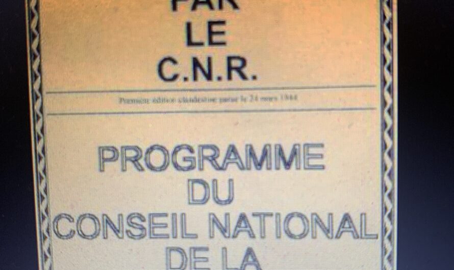 PROGRAMME DU CONSEIL NATIONAL DE LA RÉSISTANCE :